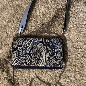 Diane von Furstenburg blue paisley bag